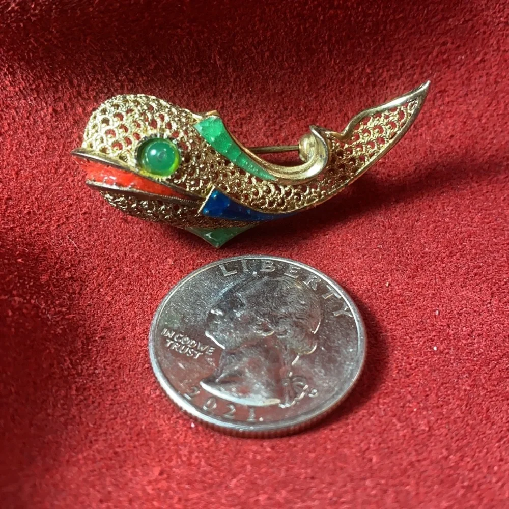 50s Alice Caviness Sterling Silver Whale Pin Brooch Vintage